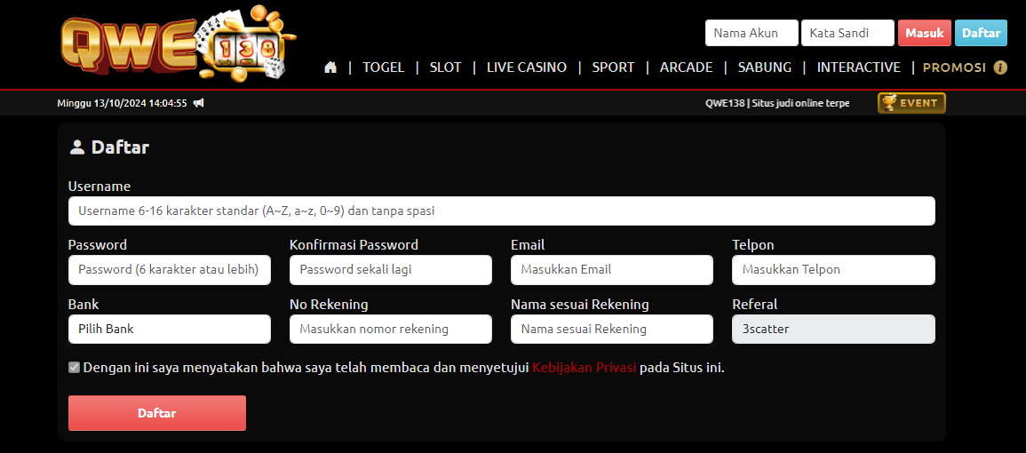 daftar qwe138